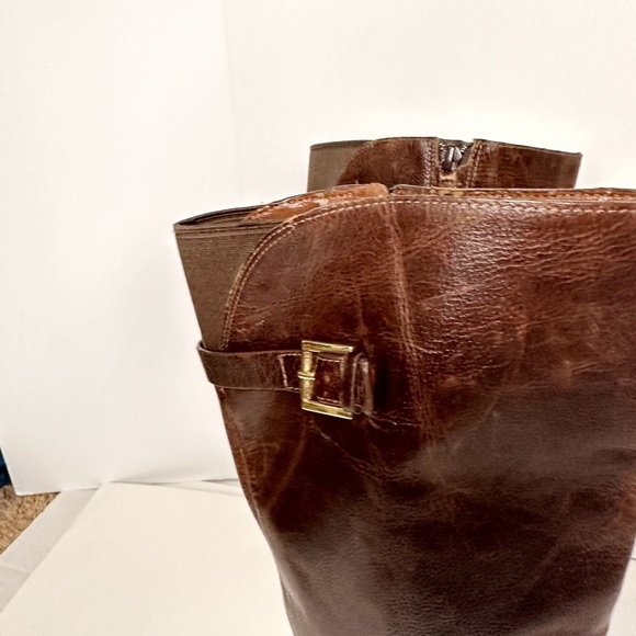 COLE HAAN Brown leather knee high riding boots - Picture 6 of 12